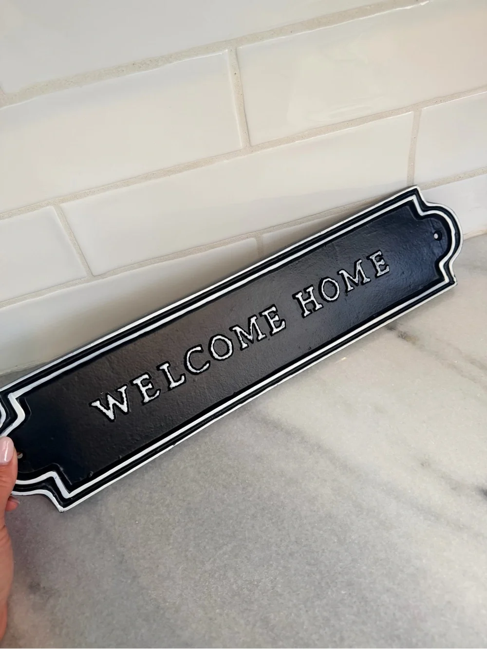 Hearth & Hand Magnolia black & white farmhouse Welcome Home Sign